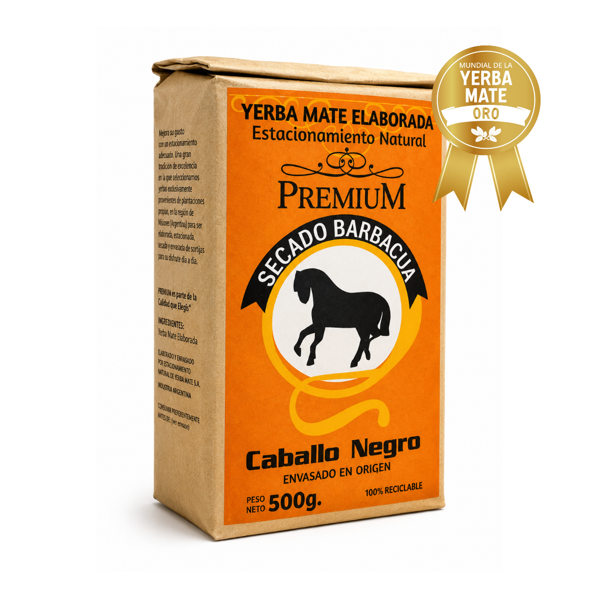 Yerba Mate Caballo Negro Premium Barbacuá 500g
