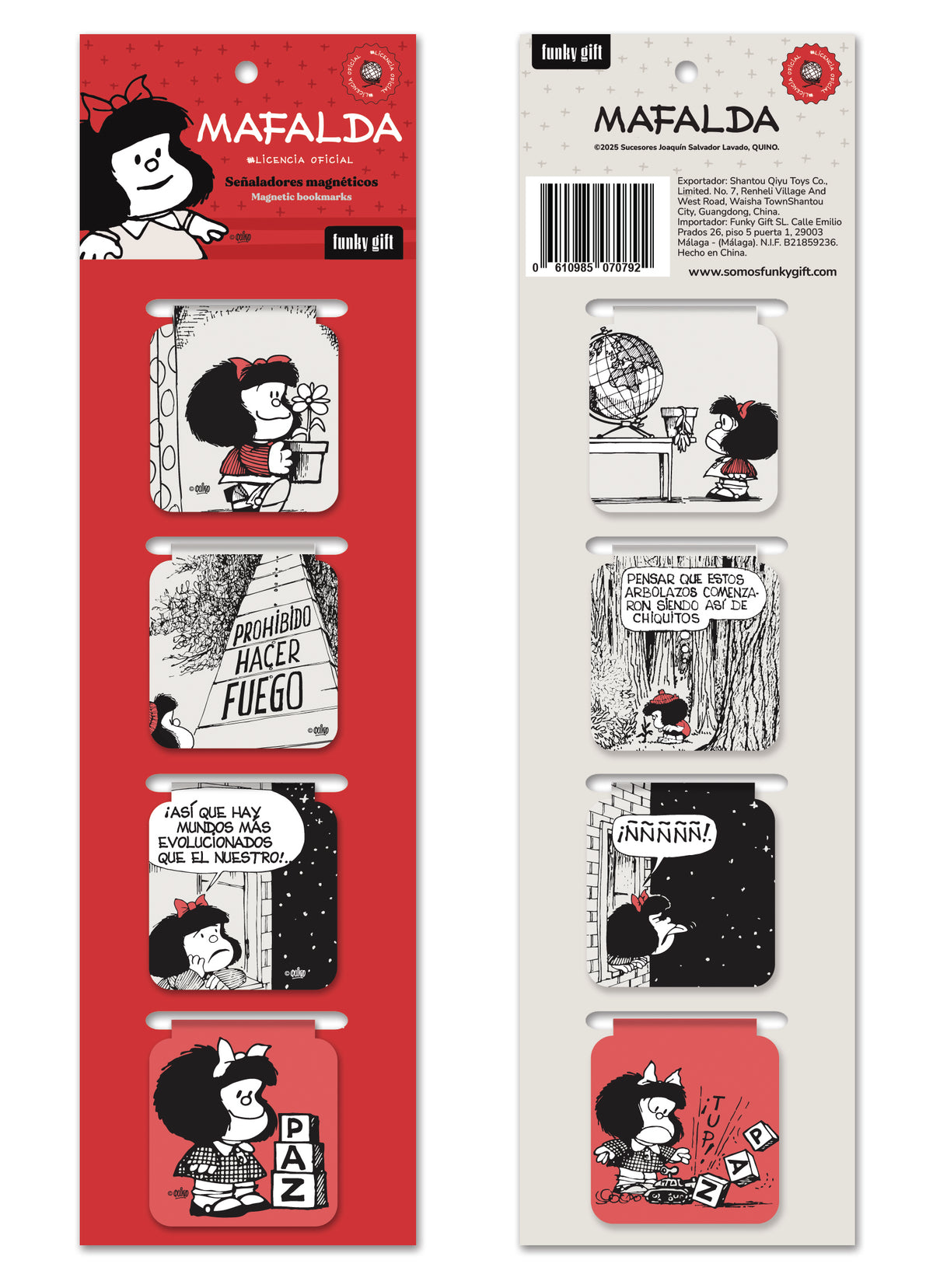 Pack de marcapáginas magnéticos Mafalda