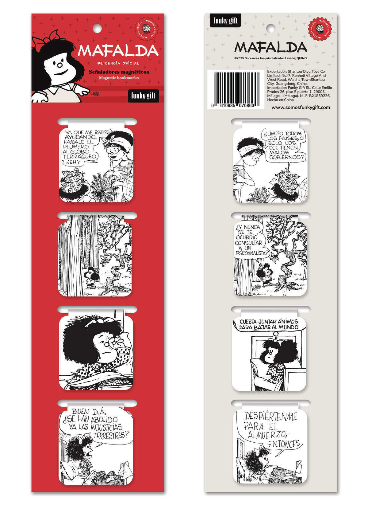 Pack de marcapáginas magnéticos Mafalda