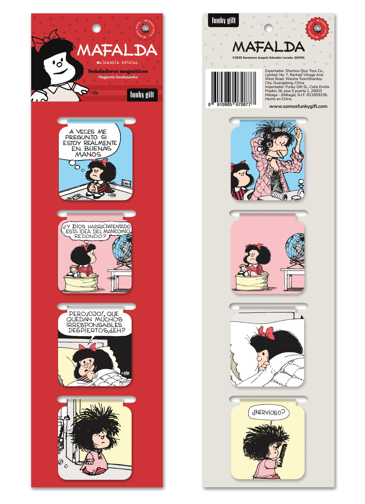 Pack de marcapáginas magnéticos Mafalda