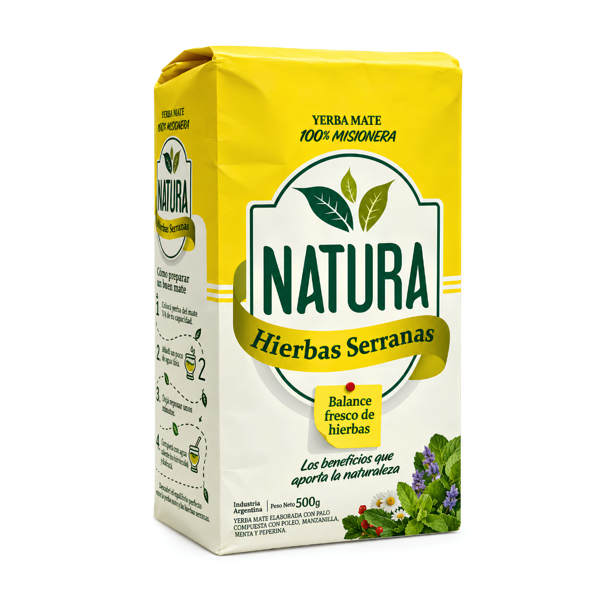 Yerba Mate Natura Hierbas Serranas 500g