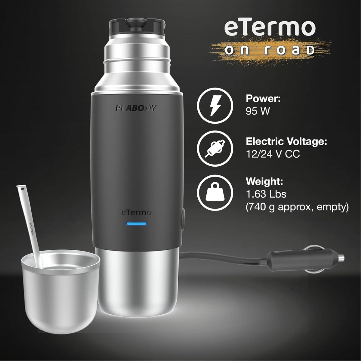 E-Termo Peabody Acero Inoxidable 500ml para automóvil
