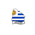 Pegatina Bandera Mapa Uruguay