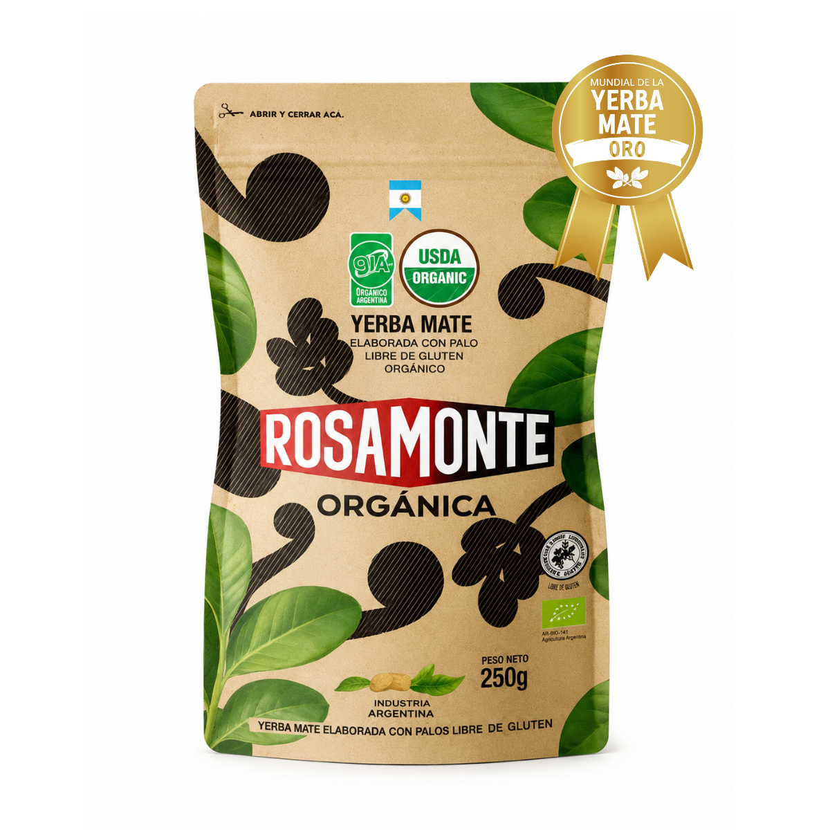 Yerba Mate Rosamonte Zipper orgánica 250g