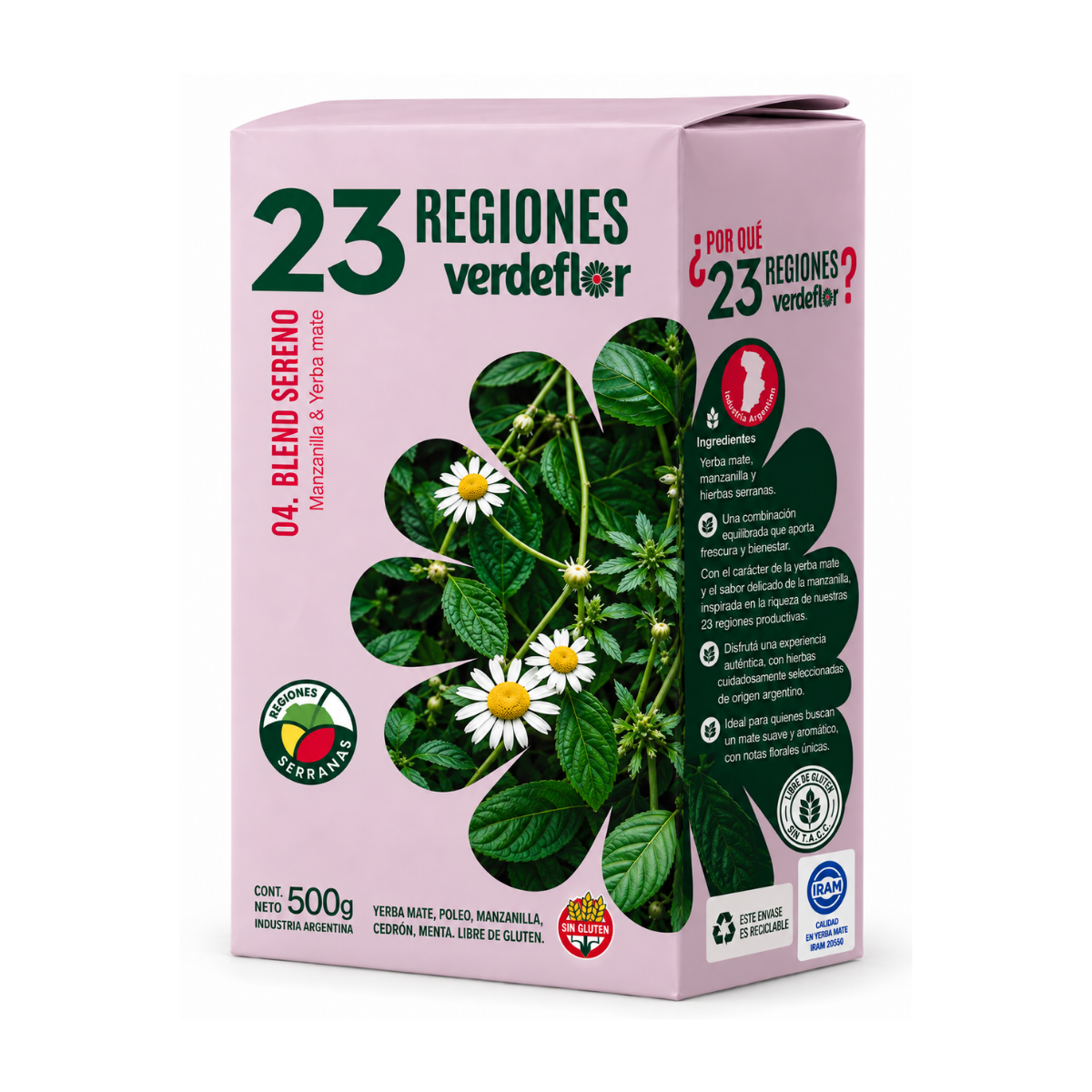 Yerba Mate Verdeflor 23 regiones Blend Sereno 500g